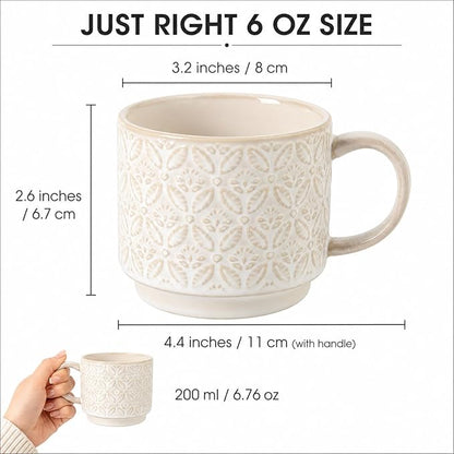 6 Oz Coffee Cups Set of 4, Espresso Cups - Image 5