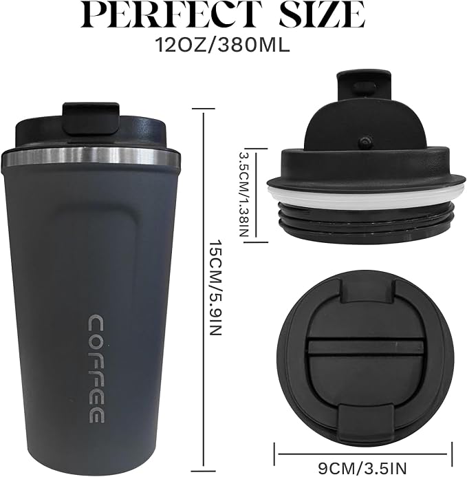 Insulated Travel Coffee Mug, Stainless Steel Coffee Cup - Image 4