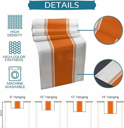 Farmhouse Orange Table Runners 108 inches Long, Modern Stripes Table Runner - Image 7