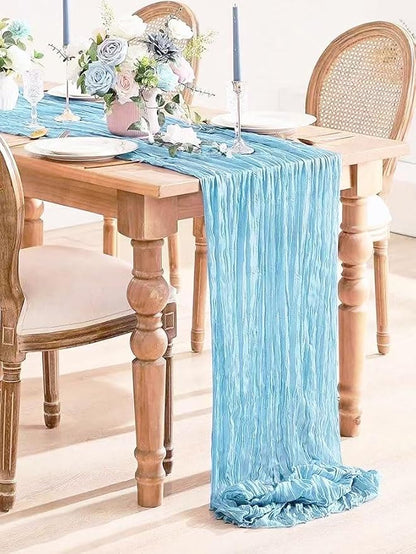 6Pack Baby Blue Cheesecloth Table Runner 17x108 inch Baby Blue Table Runner | - Image 2