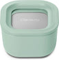 Caraway Mini Square Food Storage Container - 1.75 Cup Glass Storage Container for Food - Non-Toxic Ceramic-Coated Glass - Air Release Technology - Compact & Stackable Design - Mist