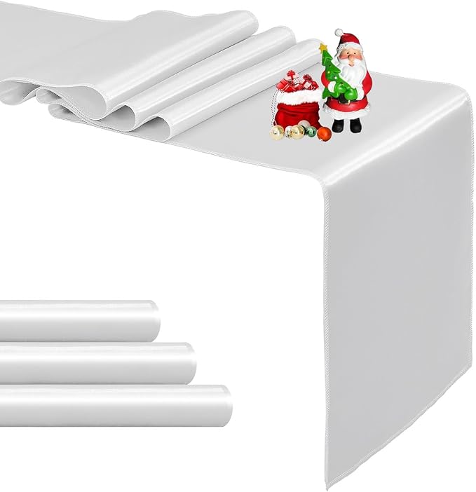 4-Pack Silver Satin Table Runner 12 x 108 Inch Long Bright and Smooth Silk - Image 8
