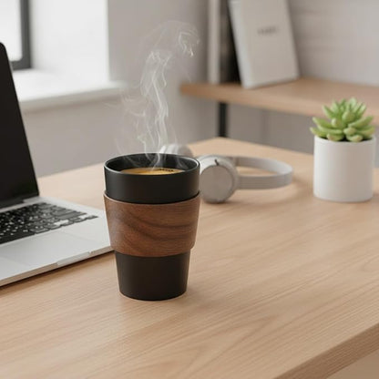 Office Desk & Home Coffee Station Accessory, Wooden Cup Sleeve - Image 2