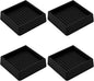2X2 Rubber Caster Cups, Non Slip Furniture Pads, Anti-Slip Furniture Gripper, Anti Skid Furnitures Feet, Anti Slide Floor Protector for Bed Couch Table Chair Stoppers - 4 Pack, Black