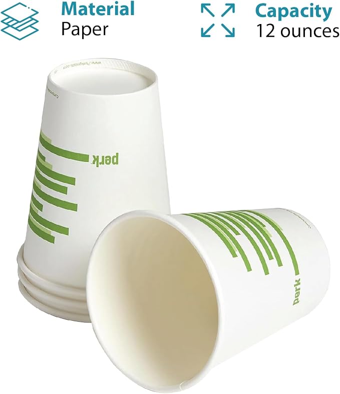 Perk Eco 12 Oz Compostable Paper Hot Cups - Image 8