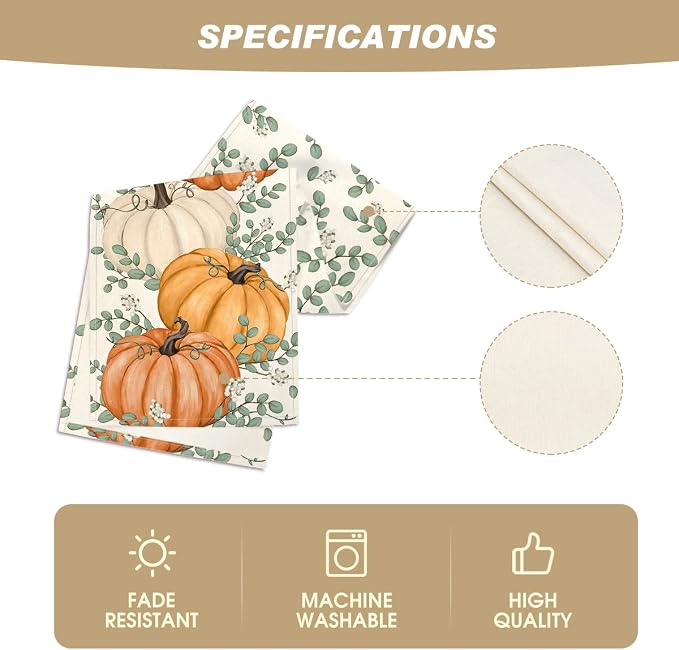 Artoid Mode 210 GSM Fall Table Runner 13x60 Inch Home Party Decor | Orange - Image 5
