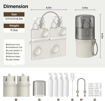 4 in 1 Travel Dispenser Bottle, Travel Toiletry Bottles - Image 6