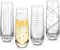 Joeyan Etched Champagne Flutes Glasses Cups, Handmade Mouth Blown Aesthetics by JoeyanHousehold