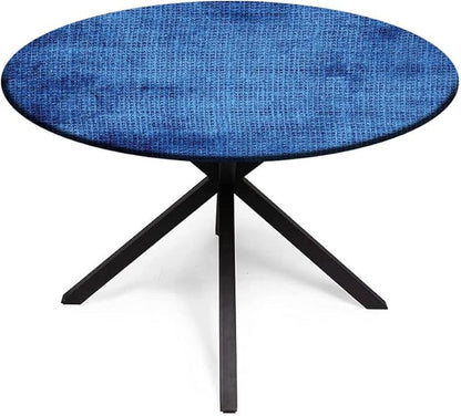 Polyester Tablecloth, Navy Blue Deco Waterproof Oil-Proof PVC Table Cloth, Faded Burlap Texture Old Fashioned Grunge, Fit Round Tables 28inch Diameter, for Holiday Dining Table, Dinner, Party
