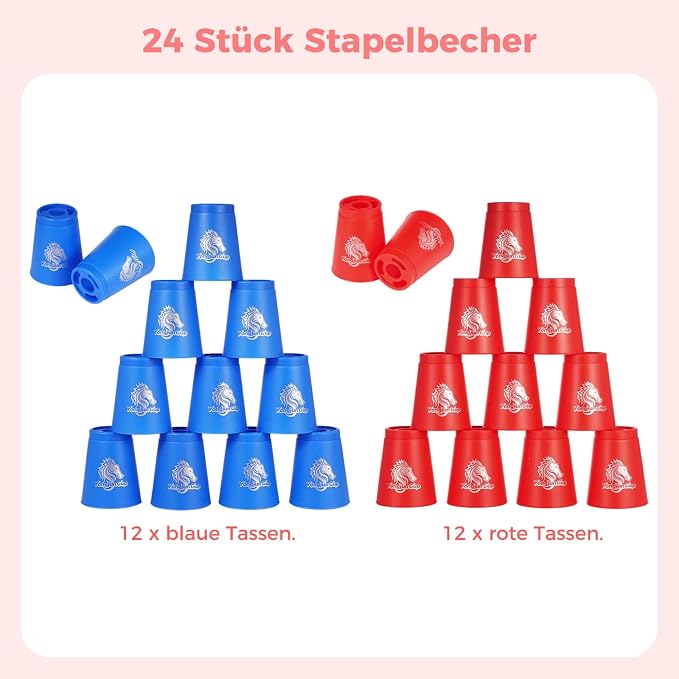 yeesport 24 Sport Stacking Cups Blue/Red Training Set - Image 6