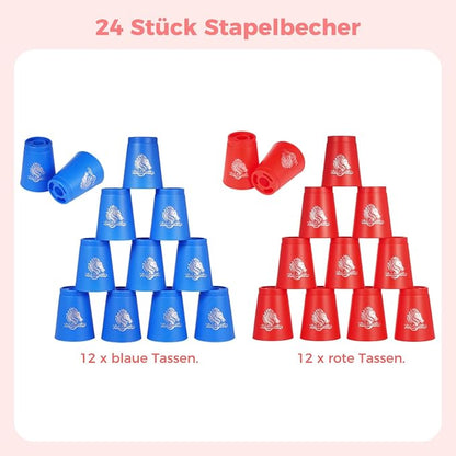 yeesport 24 Sport Stacking Cups Blue/Red Training Set - Image 6