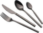 24 Piece Silverware Set For 6 Black Heavy duty 18/10 Stainless Steel Flatware Set Modern Design Knife/Fork/Spoon Mirror Polished Dishwasher Safe Cutlery Set with Gifts
