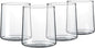 Joseph Sedgh Collection Clear Glass Tumbler Set of 4 – 16.5 oz Borosilicate Drinking Glasses – Durable, Lead-Free, Dishwasher Safe – Modern Water, Juice, Cocktail Glasses