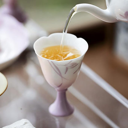 KAMMAK Ceramic Tea Cups Set of 2, 1.5 oz, Vintage Small Teacups, 686N | Hand - Image 3