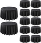 12 Pack Round Tablecloth 90 Inch Cloth Black Tablecloth for Round Tables, Washable Polyester Table Cloth Stain and Wrinkle Resistant Decorative Table Cover for Wedding Party Dining Banquet