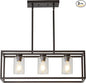 XILICON Dining Room Lighting Fixture Hanging Farmhouse Oil Rubbed Bronze 3 Light Modern Pendant Lighting Contemporary Chandeliers with Glass Shade for Living Dining Room Bedroom Kitchen Island