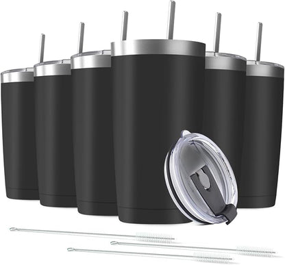 6 Pack 20 oz Stainless Steel Insulated Tumbler by Deitybless