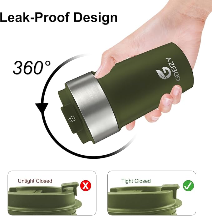 17oz Insulated Travel Coffee Mug, Stainless Steel Cup - Image 3