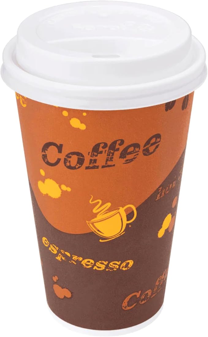Karat 16 oz Paper Hot Coffee Cups Disposable, Leak-Resistant Double Poly-Lined - Image 6