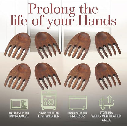 Woodard & Charles Wood Salad Hands Servers, Cherry Stain, 4 PACK | Pack of 4 - Image 7