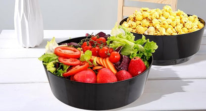 8 Pack Black Serving Bowls for Wedding | 128oz Heavy Duty Disposable Plastic - Image 9