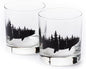 Black Lantern Whiskey Glasses Set of 2 – 11oz Heavy-Base Rocks Tumblers for Bourbon, Scotch & Cocktails – Nature-Themed Forest & Fish Design