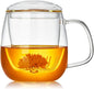 DOPUDO Large Glass Tea Cup, 34 oz Borosilicate Glass Tea Mug by DOPUDO
