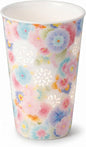 13.5 oz Floral Ceramic Tea Cup without Handle, Translucent Rice Grain Porcelain by Unknown