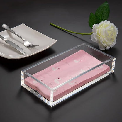 Acrylic Napkin Holder Tray, 8mm Thick Bathroom Guest Towel Holder | Vanity - Image 6