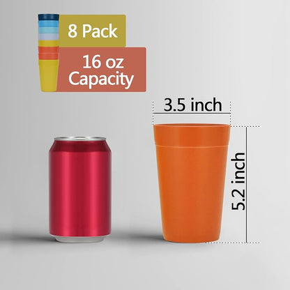 Homestockplus 16 Oz Unbreakable Drinking Reusable Cup Wheat Straw Cups - Image 3