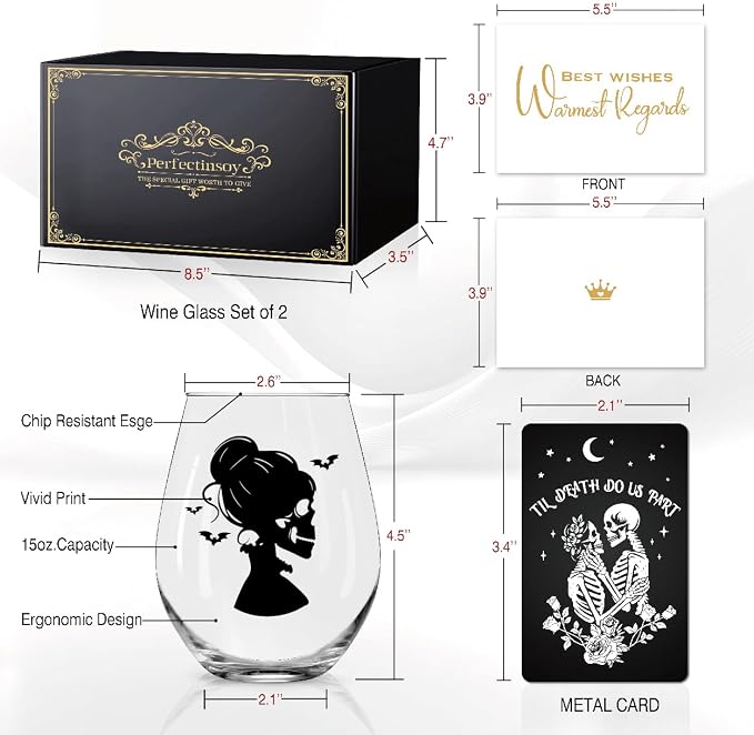 Perfectinsoy Skull Wine Glass 2 Piece - Image 2