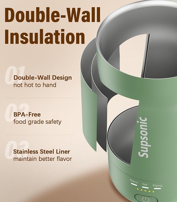 Supsonic Heated Coffee Mug, 14oz Smart Constant Temperature Travel Mug | Heat - Image 6