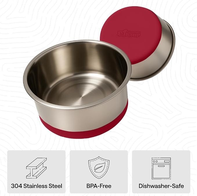 GORILLA GRIP Dog Bowl, Holds 8 Cups, Food Grade 304 Stainless Steel Food and - Image 6