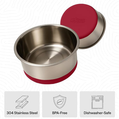 GORILLA GRIP Dog Bowls, Food Grade 304 Stainless Steel, Holds 2 Cups Each Food - Image 6