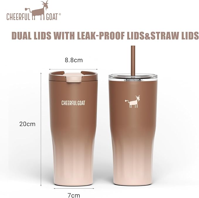 CHEERFUL GOAT Ceramic Lined Coffee Travel Mug – Stainless Steel Travel Coffee - Image 6