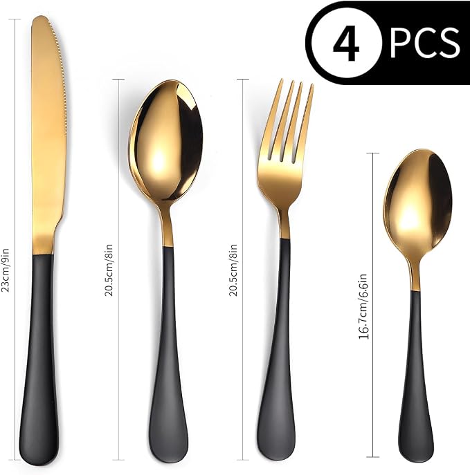 Black & Gold Silverware Set - Image 2