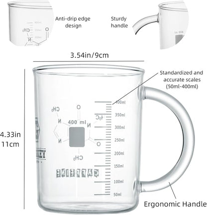 GLASKEY Caffeine Beaker Mug, 16 oz Anti-Dripping Borosilicate Caffeine Mug - Image 7