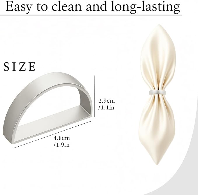 12 Pcs Stainless Steel Napkin Rings - Image 2