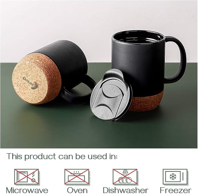 DOWAN Coffee Mugs Set of 2, 15 OZ Coffee Cup - Image 5