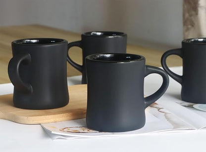 harebe Retro Coffee Mugs Set of 4, 10 OZ Heavy Classic Ceramic Diner Cups Set - Image 6