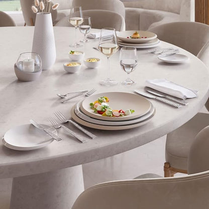 Villeroy & Boch NewMoon, Modern Dinner Plate for Everyday Use, Premium Porcelain, Dishwasher Safe, White, 10.6 in