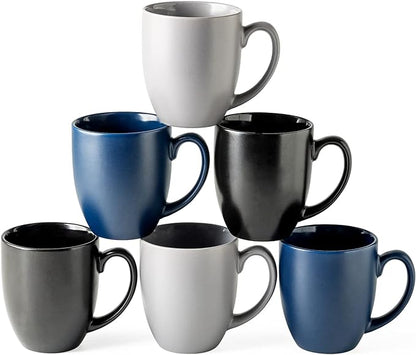 AmorArc Coffee Mugs Set of 6, 12oz Ceramic Coffee Mugs by AmorArc
