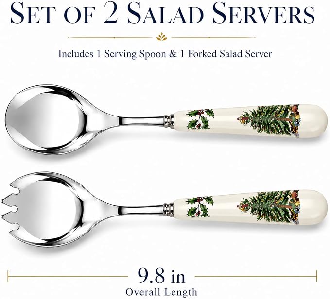 Spode – Christmas Tree – Christmas Tree Salad Servers - Image 2