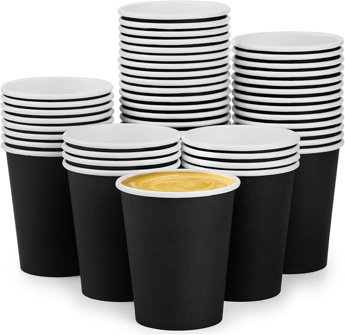 50 Pack 8 oz Disposable Paper Cups, 8 oz Coffee Cups, Water Cups by BALDCC