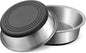 Stainless Steel Dog Bowls Set of 2, Anti Rust Metal & Non Slip Rubber Base, Heavy Duty Large Feeding Dishes, Food Grade BPA Free, Food and Water Bowl for Small Dogs (17oz, 2.1cup)