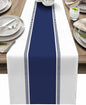 Navy Blue Table Runners 108 inches Long, Modern Stripes Table Runner Non Slip by Futuregrace