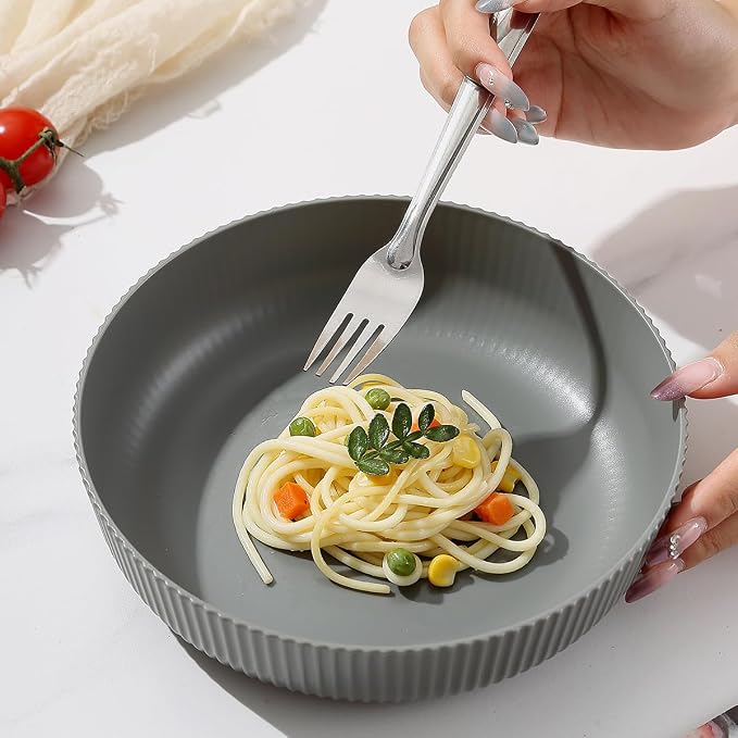 Kyraton Pasta Bowls Set of 4, 37oz Salad Bowls Soup Bowls Large Pasta Serving - Image 6