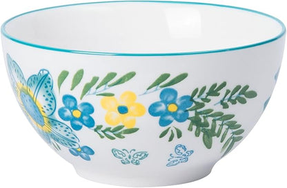 HomePop Ceramic 12-Pieces Dinnerware Sets,Dish Plates and Bowls Sets - Blue Turquoise