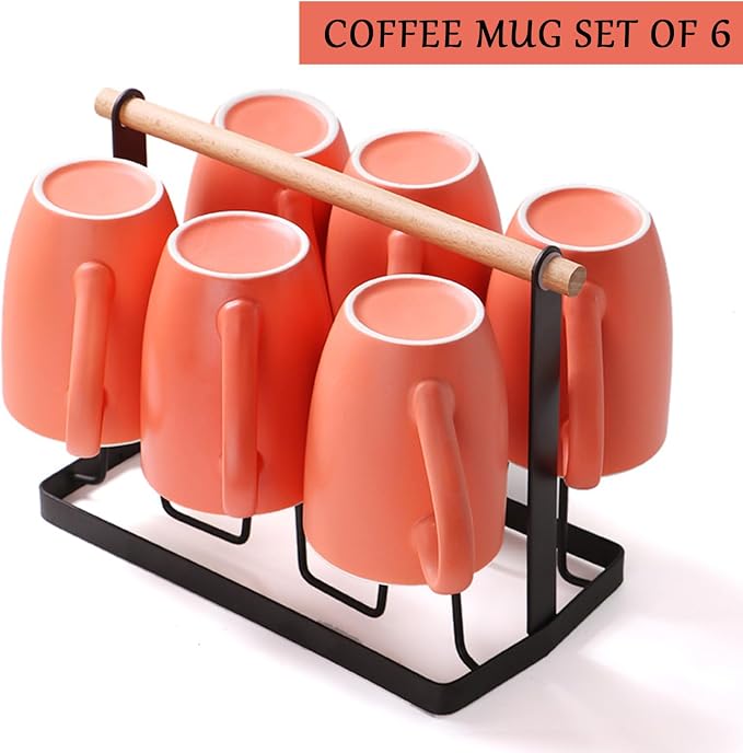 Coffee Mugs Set of 6, 12oz Ceramic Coffee Mugs - Image 7