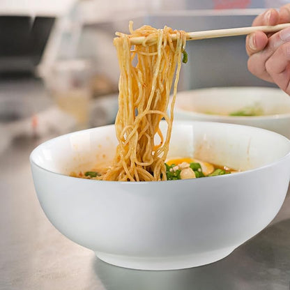 60 oz Large Soup, and Salad Bowl Set of 3, 8 in White Ceramic Bowls, Versatile - Image 5